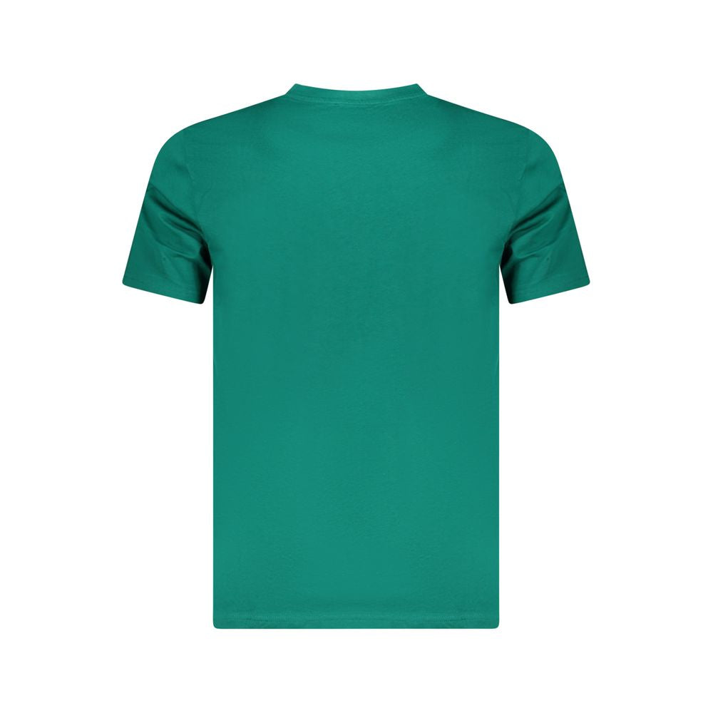 Cavalli Class Verde cotton men's T-shirt featuring a round neckline and short sleeves, casual and comfortable for everyday wear.