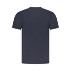 Blue cotton men's T-shirt by Cavalli Class with a classic fit and minimal design, displayed on a plain background.