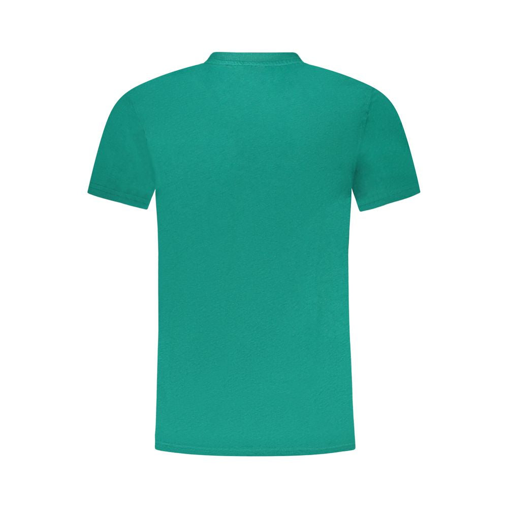 Cavalli Class Verde cotton men's T-shirt with round neckline and short sleeves, casual style, light green color.