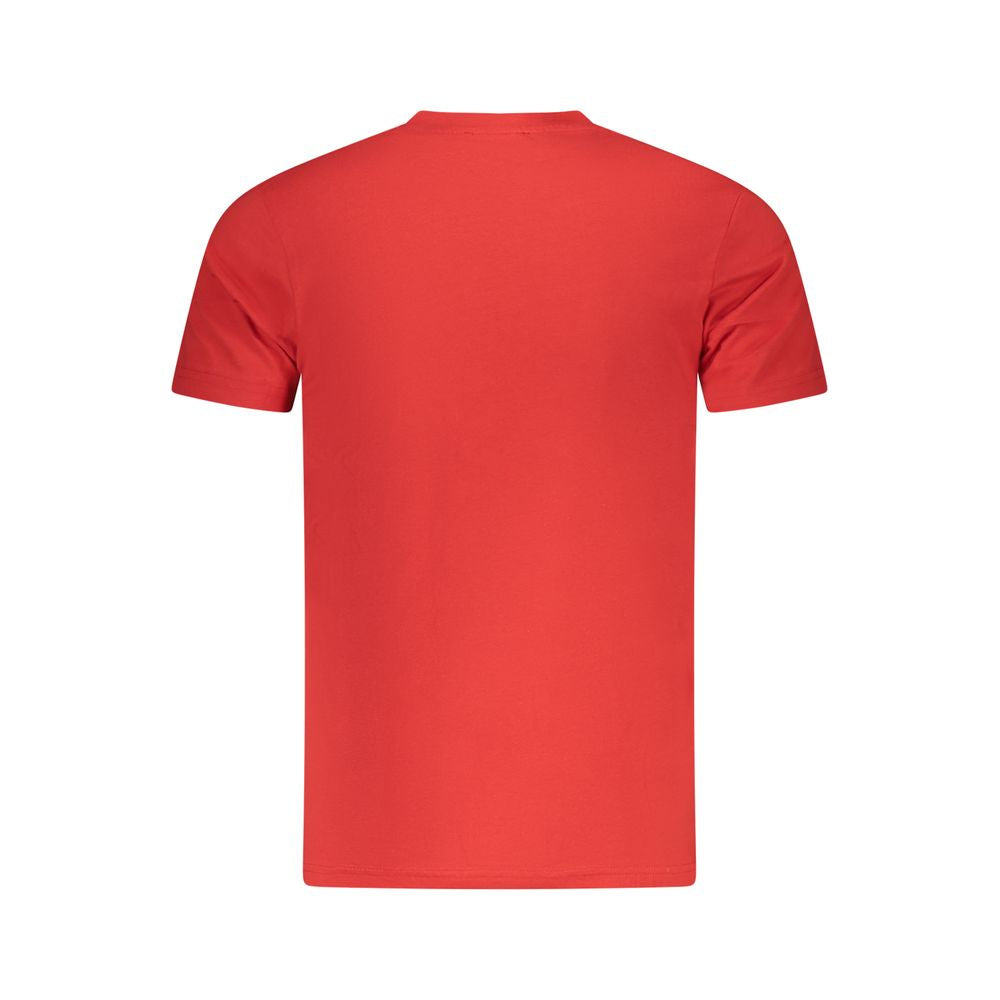 Red cotton men's T-shirt by Cavalli Class featuring a simple, classic design and a comfortable fit.