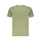 Cavalli Class Verde cotton men's T-shirt with crew neckline and logo detail, displayed flat on a white background.