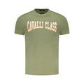 Cavalli Class Verde cotton men's T-shirt featuring a crew neckline and casual fit, displayed flat on a white background.