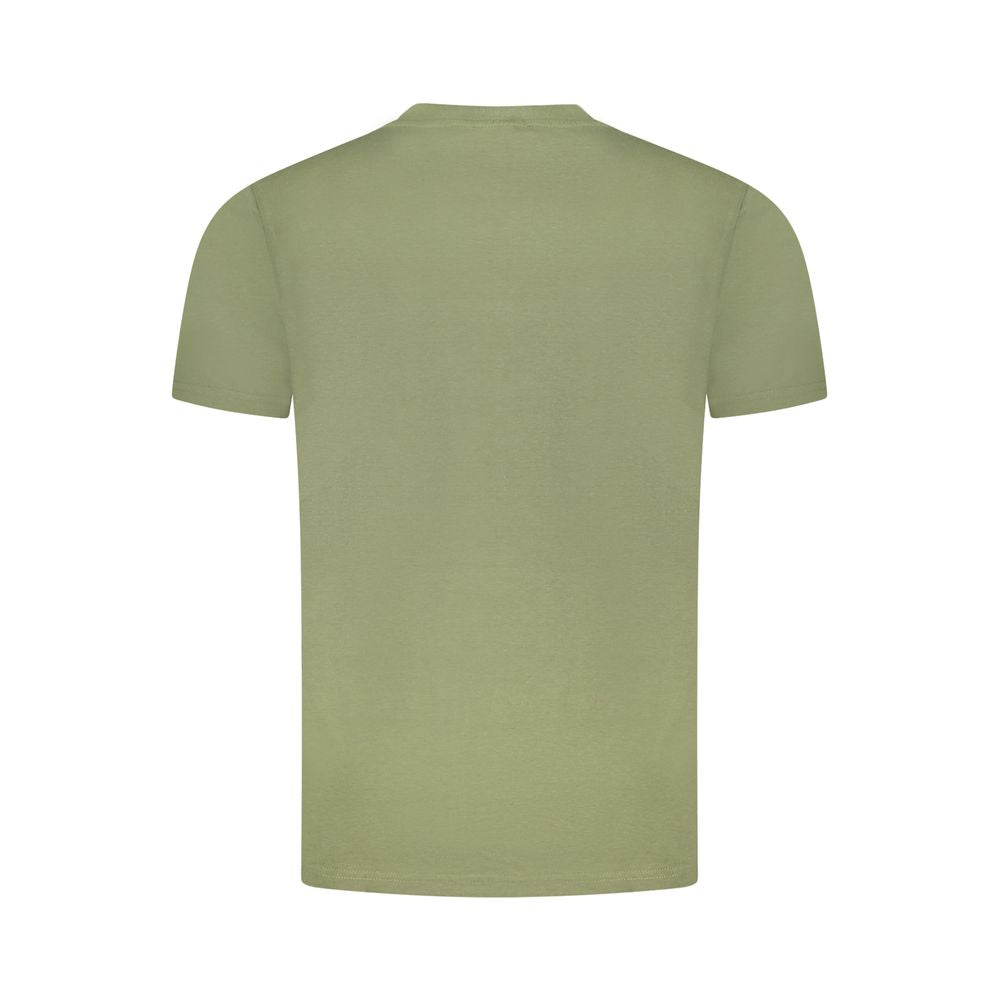 Cavalli Class Verde cotton men's T-shirt with round neckline and short sleeves, featuring a casual fit and brand logo detail.