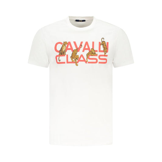 Cavalli Class White Cotton Men T-Shirt Cavalli Class