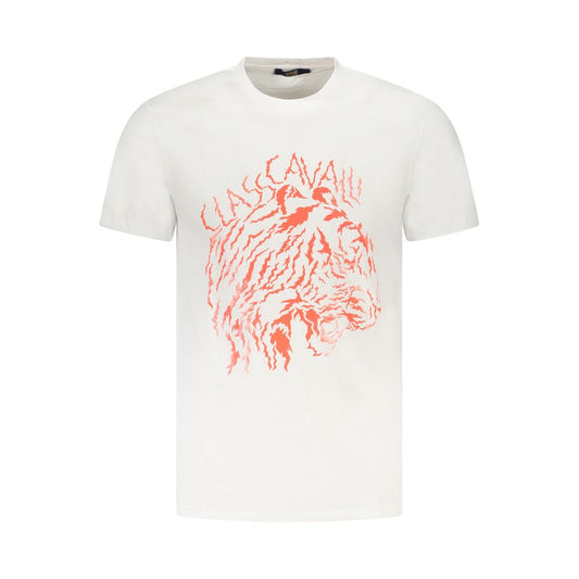 Cavalli Class White Cotton Men T-Shirt Cavalli Class