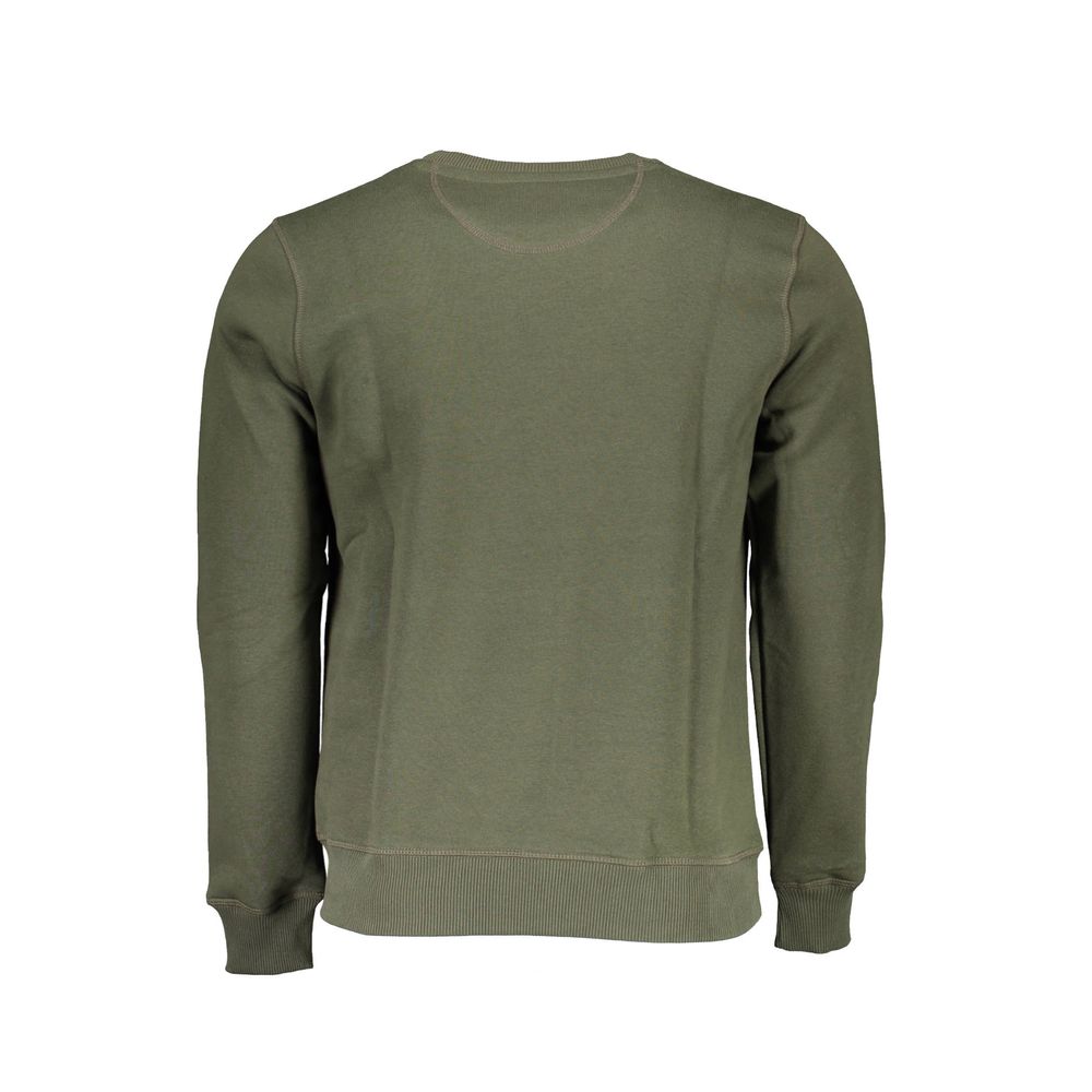 North Sails Verde Cotton Men's Sweatshirt displayed on a hanger with a crew neck and long sleeves.