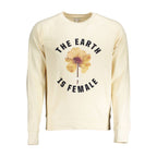 Beige Gant cotton men's sweatshirt with crew neck and long sleeves, casual style for comfortable everyday wear.