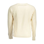 Beige cotton men's sweatshirt by Gant, casual style with long sleeves and ribbed cuffs, displayed on a plain background.