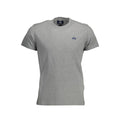 La Martina Grigio cotton men's T-shirt with crew neckline and short sleeves, casual fashion top for men.