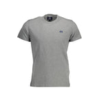 La Martina Grigio cotton men's T-shirt with crew neckline and short sleeves, casual fashion top for men.