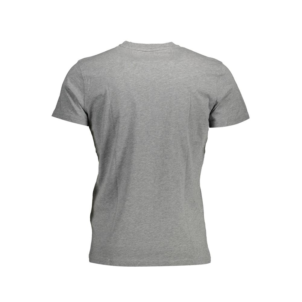 La Martina Grigio cotton men's T-shirt with round neckline and short sleeves, casual fashion top.