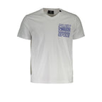 White Plein Sport men's cotton T-shirt with crew neck and short sleeves, displayed flat on a white background.