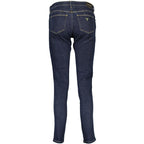 Guess Jeans Blu Donna jeans made from recycled cotton, featuring classic five-pocket design and a relaxed fit.