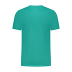 Cavalli Class Verde cotton men's T-shirt with round neckline and short sleeves, featuring a sleek, minimalist design.