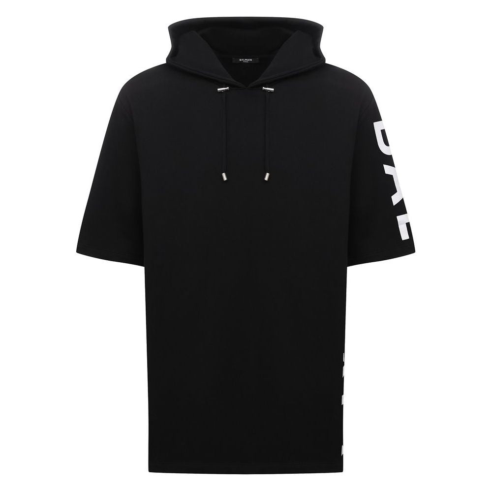 Balmain Black Cotton Sweater Balmain