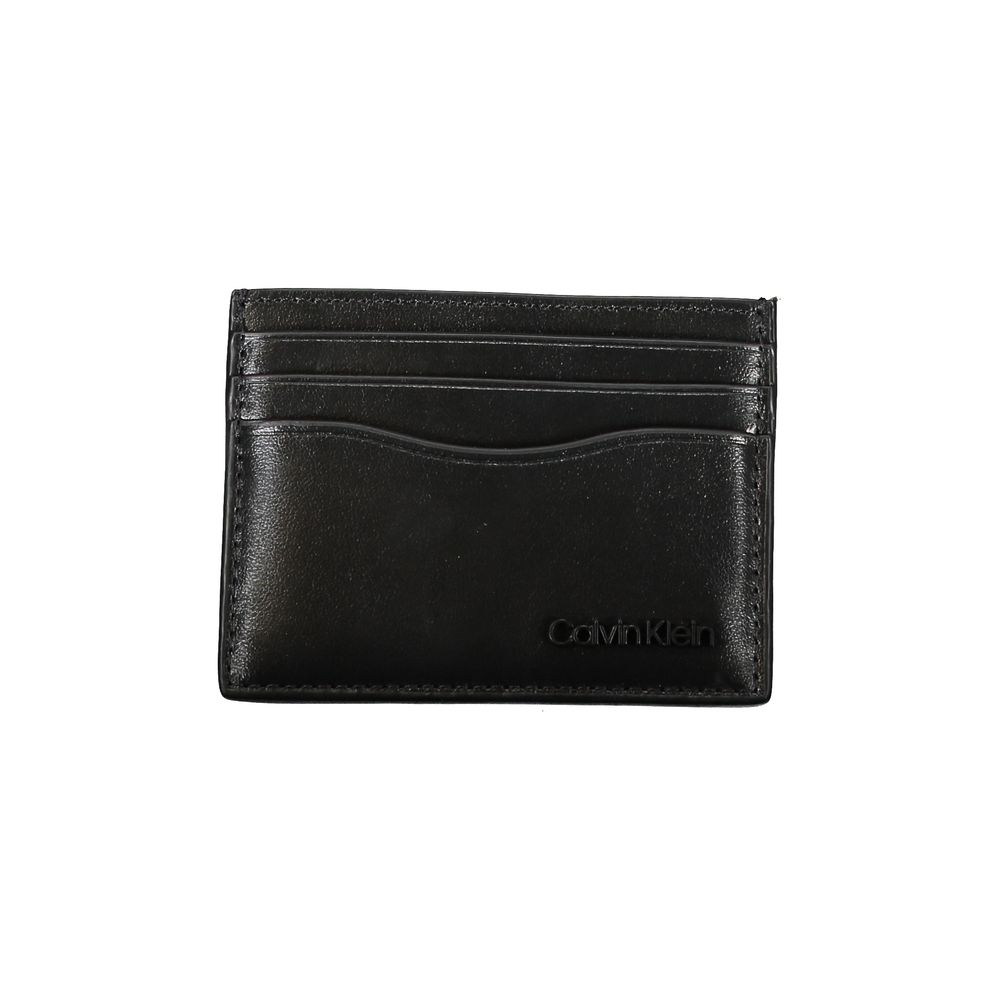 Calvin Klein Sleek Black Leather Card Holder Calvin Klein