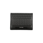Calvin Klein black polyurethane men's wallet with multiple card slots and a sleek, minimalist design.