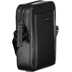 Calvin Klein black polyurethane men's shoulder bag with sleek design and adjustable strap, suitable for everyday use.