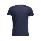 Blue La Martina Chic crew neck cotton T-shirt with a classic fit and soft fabric, perfect for casual wear.
