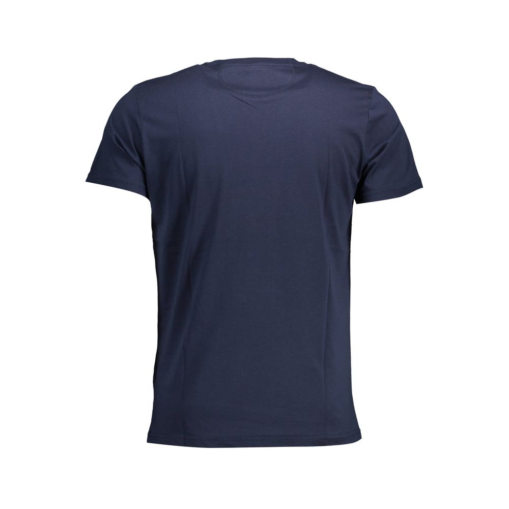 Blue La Martina Chic crew neck cotton T-shirt with a classic fit and soft fabric, perfect for casual wear.