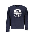Blue cotton men's sweater by North Sails, featuring a classic crewneck design and ribbed cuffs.
