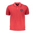 North Sails Rosso Cotton Men’s Polo shirt displayed on a hanger, featuring a classic collar and short sleeves.