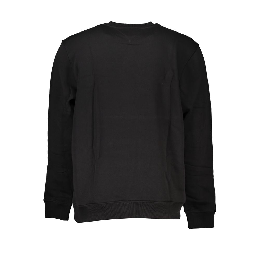 Tommy Hilfiger Sleek Black Cotton Crew Neck Sweatshirt Tommy Hilfiger