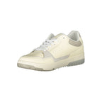 Tommy Hilfiger beige sports sneakers with unique embroidery, featuring a casual athletic design and comfortable laces.