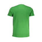 Cavalli Class Verde cotton men's T-shirt with short sleeves and crew neck, featuring a minimalist design.