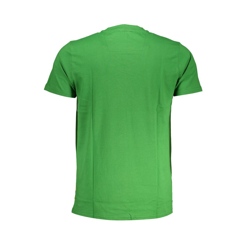 Cavalli Class Verde cotton men's T-shirt with short sleeves and crew neck, featuring a minimalist design.