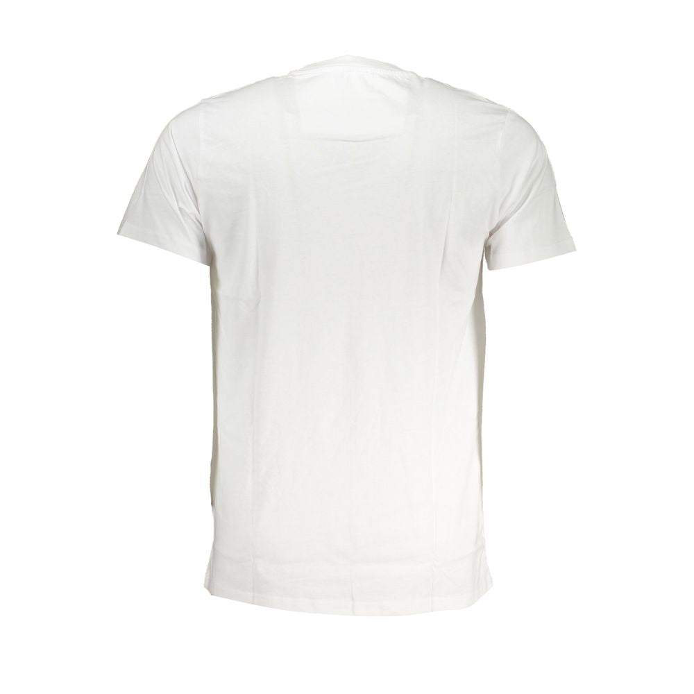 White Cavalli Class cotton men's T-shirt with a classic fit and crew neckline, displayed on a plain background.