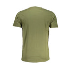 Cavalli Class Verde cotton men's T-shirt with a classic fit and round neckline, featuring subtle branding details.