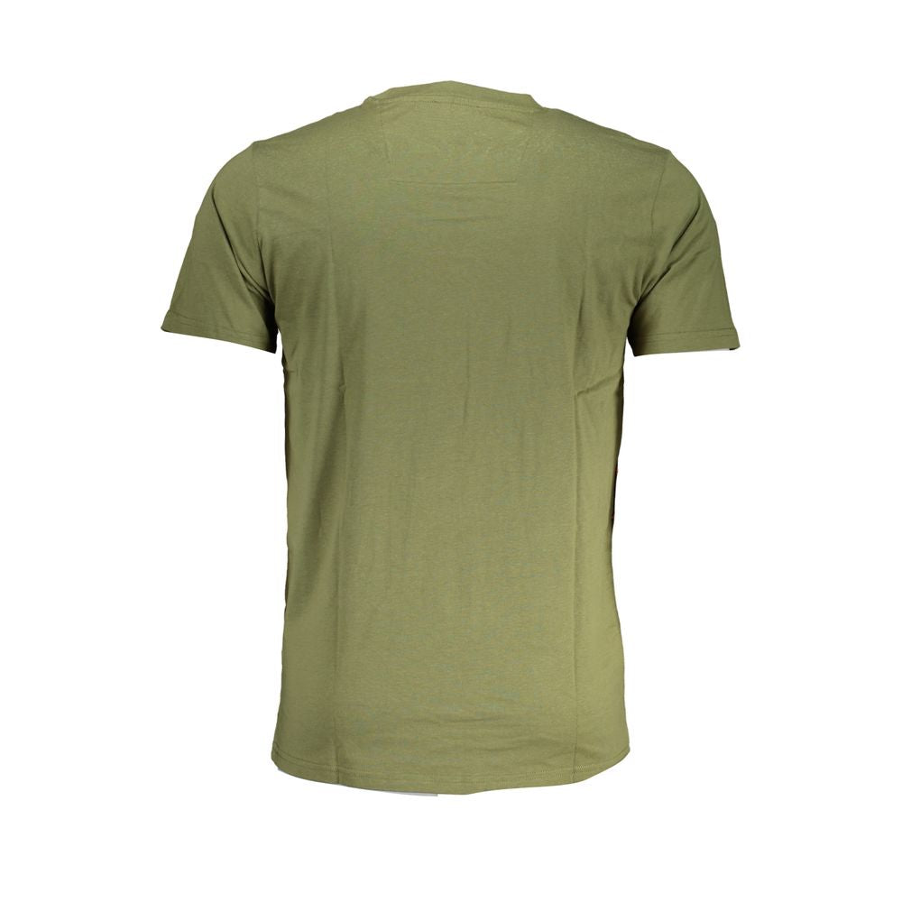 Cavalli Class Verde cotton men's T-shirt with a classic fit and round neckline, featuring subtle branding details.