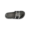Fila black polyurethane women's slipper with open-toe design and cushioned sole, ideal for casual comfort.