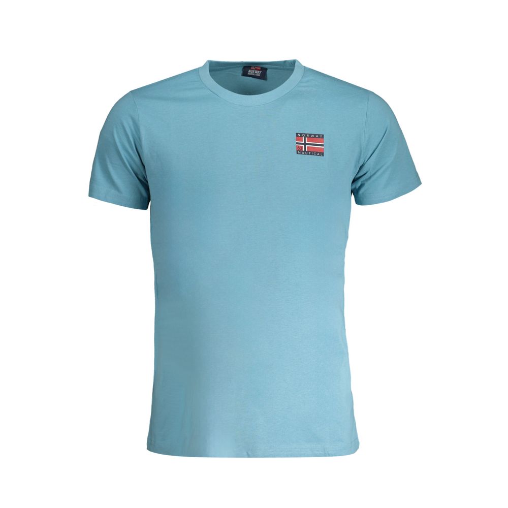 Norway 1963 Azzurro cotton men's T-shirt with round neckline and short sleeves, featuring a casual fit and soft fabric.