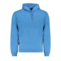 Napapijri blue cotton men's sweatshirt with a crew neck and long sleeves, casual style and comfortable fit.