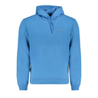 Napapijri blue cotton men's sweatshirt with a crew neck and long sleeves, casual style and comfortable fit.