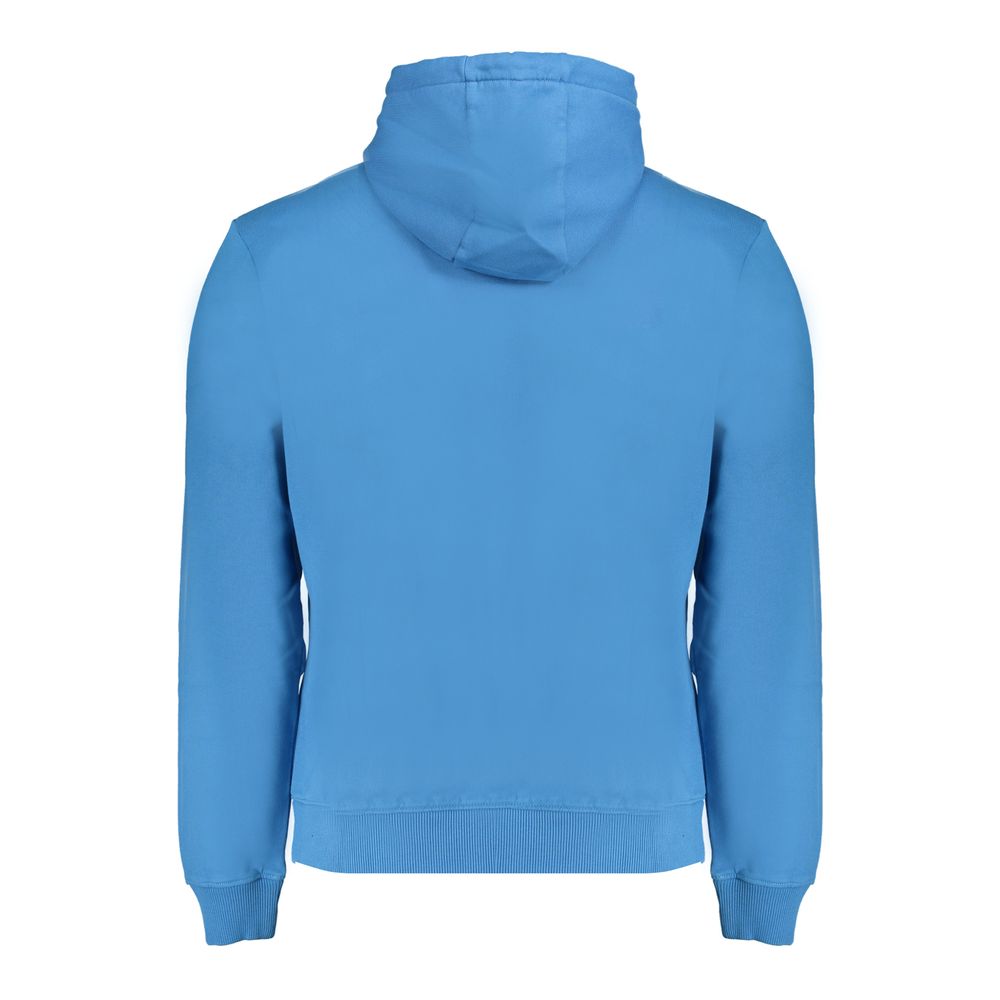 Napapijri blue cotton men's sweatshirt with crew neck and long sleeves, casual style and comfortable fit.