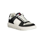 Tommy Hilfiger Nero leather women's sneaker with white sole and sleek design, showcasing stylish casual footwear.