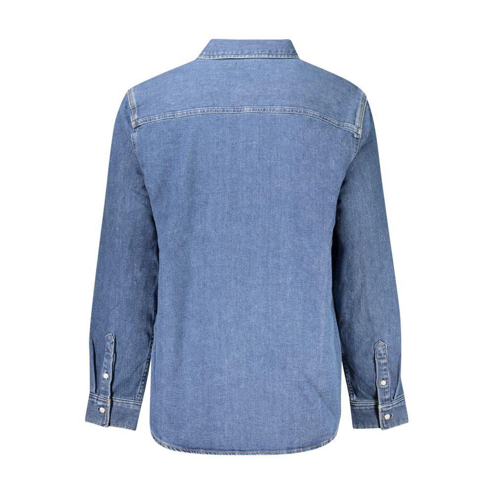 Calvin Klein Blue Cotton Men Shirt Calvin Klein