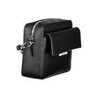 Black Calvin Klein polyurethane women's shoulder bag with adjustable strap and sleek design, perfect for everyday use.