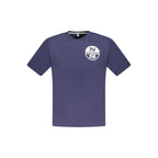 Blue cotton men's T-shirt by North Sails, casual fit with short sleeves and crew neckline, displayed on a plain background.