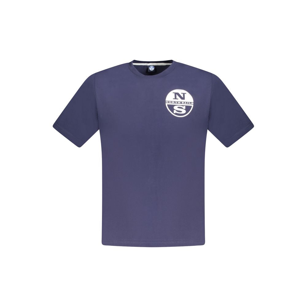 Blue cotton men's T-shirt by North Sails, casual fit with short sleeves and crew neckline, displayed on a plain background.