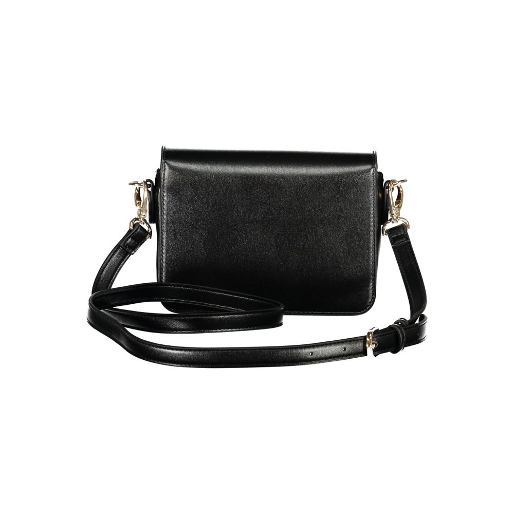 Mario Valentino Nero polyurethane women's bag with sleek design and top handle, featuring a modern, stylish look.