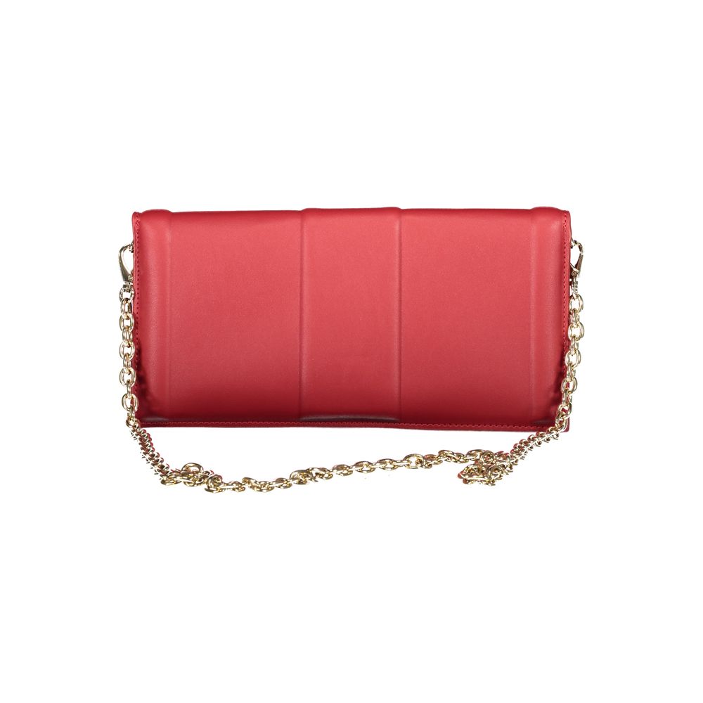 Mario Valentino Rosso polyurethane women's bag with sleek design and gold-tone hardware, perfect for effortless style and elegance.