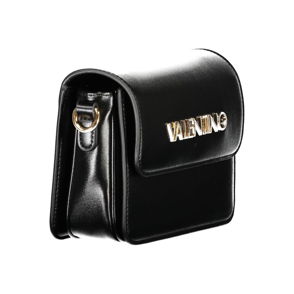 Mario Valentino Nero polyurethane women’s bag with sleek design and top handle, featuring subtle stitching details.