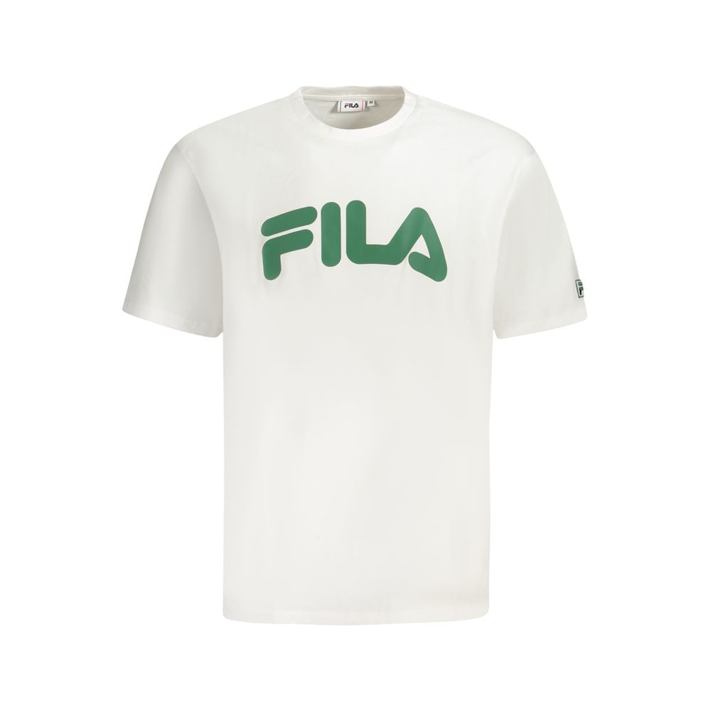 White cotton men's T-shirt by Fila, showcasing a classic fit with the Fila logo on the chest.