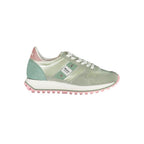 Blauer Verde polyester women’s sneaker featuring green accents and stylish design, shown on a plain background.