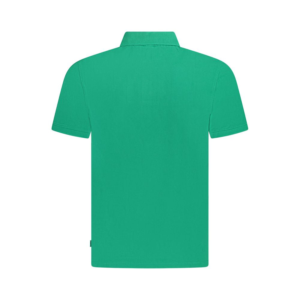Pepe Jeans men's green cotton polo shirt with a classic collar and short sleeves, displayed flat on a white background.