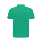 Pepe Jeans men's green cotton polo shirt with a classic collar and short sleeves, displayed flat on a white background.